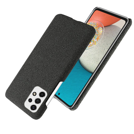 Mobizang Woven Soft Fabric Case for Samsung Galaxy A73 (5G) Back Cover, Shock Protection Slim Hard Anti Slip Back Cover (Black)