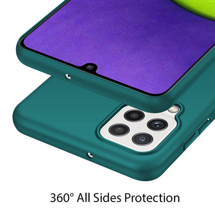 Silk Smooth Finish [Full Coverage] All Sides Protection Slim Back Case Cover for Samsung Galaxy A22 (4G) (Green)