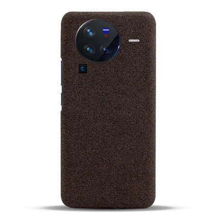 Mobizang Woven Soft Fabric Case for Vivo X80 Pro (5G) Back Cover,  Shock Protection Slim Hard Anti Slip Back Cover (Brown)