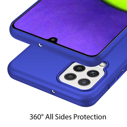 Silk Smooth Finish [Full Coverage] All Sides Protection Slim Back Case Cover for Samsung Galaxy A22 (4G) (Blue)