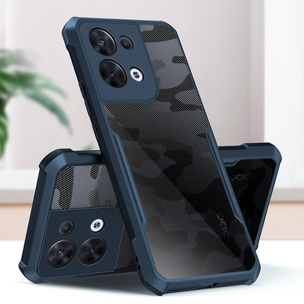 Mobizang Beetle Camouflage for Oppo Reno 8 Pro (5G) Back Case, [Military Grade Protection] Shock Proof Slim Hybrid Bumper Cover (Blue)