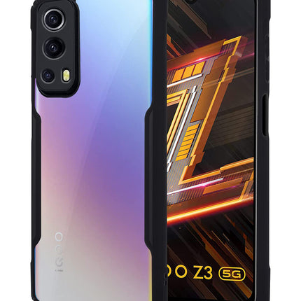 Beetle for iQOO Z3 (5G) Back Case, [Military Grade Protection] Shock Proof Slim Hybrid Bumper Cover (Black)
