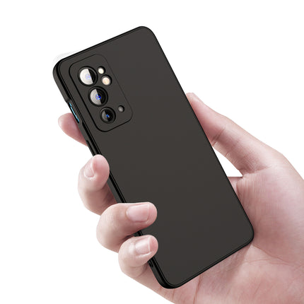 Matte Lens Protective Back Cover for OnePlus 9RT , Slim Silicone with Soft Lining Shockproof Flexible Full Body Bumper Case (Black)