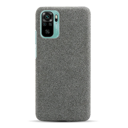 Woven Soft Fabric Case for Xiaomi Redmi Note 10 /  Note 10S Back Cover, Shock Protection Slim Hard Anti Slip Back Cover (Grey)