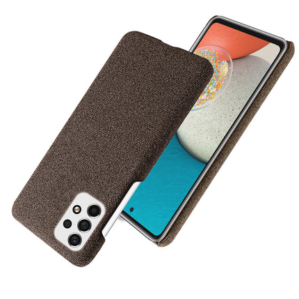 Mobizang Woven Soft Fabric Case for Samsung Galaxy A73 (5G) Back Cover, Shock Protection Slim Hard Anti Slip Back Cover (Brown)