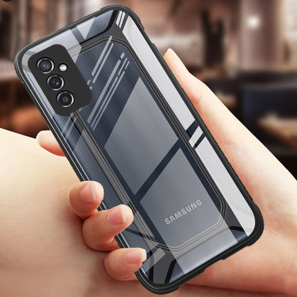 Unicorn for Samsung Galaxy M52 (5G) Clear Back Case, [Military Grade Protection] Shock Proof Slim Hybrid Bumper Cover (Black)