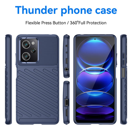 Mobizang Thunder Protective Flexible Back Cover for Poco X5 Pro | Slim Anti Slip Rugged TPU Shockproof Full Body Bumper Case (Blue)