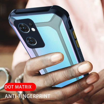 Mobizang Unicorn for Oppo Reno 7 (5G) Clear Back Case, Shock Proof Slim Hybrid Bumper Cover (Blue)