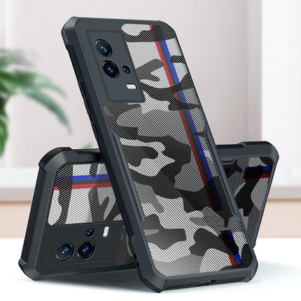 Beetle Camouflage for Vivo IQOO 9 Back Case, [Military Grade] Shockproof Slim Hybrid Cover (Black)