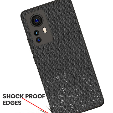Soft Fabric Hybrid Protective Back Case Cover for Xiaomi 12 PRO (5G) (Black)