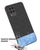 Soft Fabric & Leather Hybrid for Realme 8 (5G) Back Cover, Shockproof Protection Slim Hard Back Case (Black, Blue)