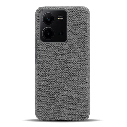 Mobizang Woven Soft Fabric Case for VIVO V25 (5G) Back Cover, Shock Protection Slim Hard Anti Slip Back Cover (Grey)