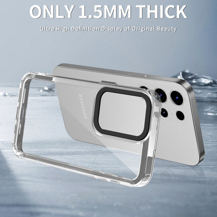 Mobizang Warrior Acrylic Clear Back Cover For Samsung Galaxy S23 Ultra | Slim Shockproof [Military Grade Protection] Hybrid Bumper Case (Clear Sides)