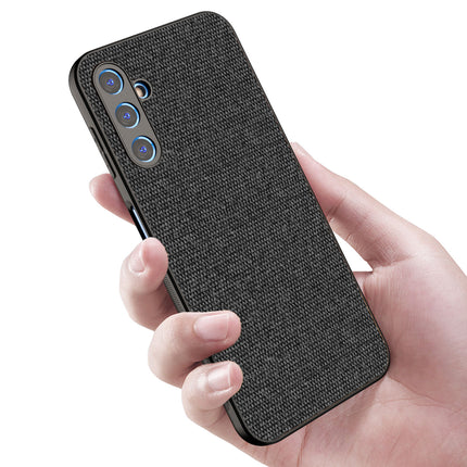 Mobizang Soft Full Fabric Protective Back Case Cover for Samsung Galaxy A14 (5G) | Shockproof Slim Hard Anti Slip Back Case (Black)