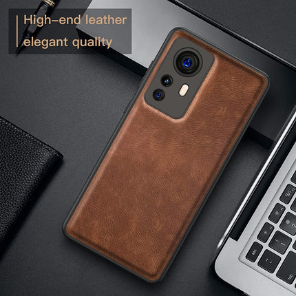 Tux Back Case for Xiaomi 12 PRO (5G) , Slim Leather Case with Shockproof Back Cover (Brown)