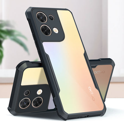 Mobizang Beetle for Oppo Reno 8 Pro (5G) Back Case, [Military Grade] Shockproof Slim Hybrid Clear Back Cover (Black)