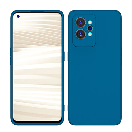 Matte Lens Protective Back Cover for Realme GT 2 Pro , Slim Silicone with Soft Lining Shockproof Flexible Full Body Bumper Case (Blue)