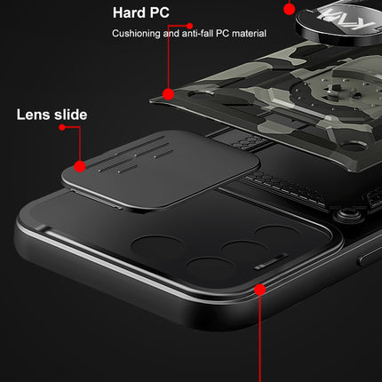 Mobizang Tank Back Cover for Vivo V27 / V27 PRO (5G) | Inbuilt Ring + Slider Shockproof Lens Protection Case (Black)