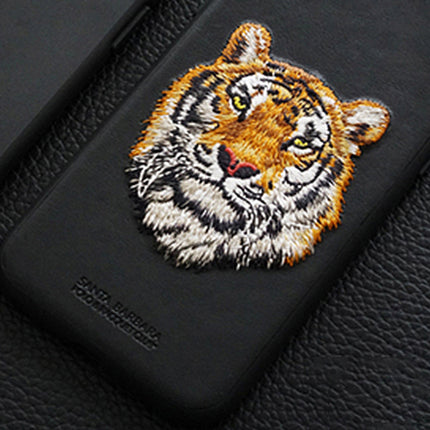 Santa Barbara Roar Series Luxury Leather Back Cover for Apple iPhone 13 PRO , Black