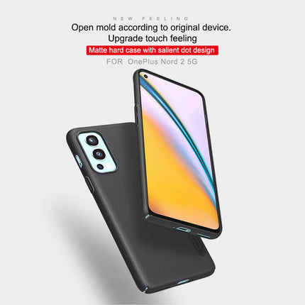 Nillkin Super Frosted Shield Hard Back Cover Case for Oneplus Nord 2 (5G) (Black)