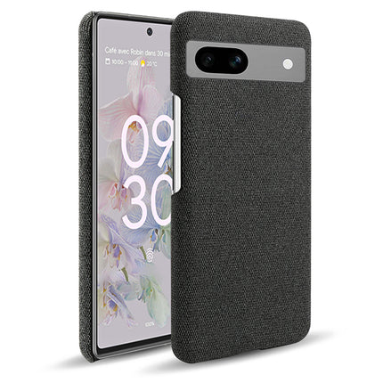 Mobizang Woven Soft Fabric Case for Google Pixel 7A Back Cover , Slim Hard Anti Slip Cover (Black)