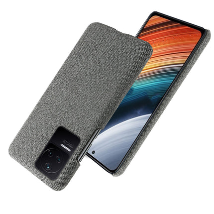 Mobizang Woven Soft Fabric Case for Poco F4 (5G) Back Cover,  Shock Protection Slim Hard Anti Slip Back Cover (Grey)