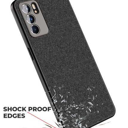 Soft Full Fabric Protective Back Case Cover for Oppo Reno 6 (Black)