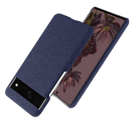 Mobizang Woven Soft Fabric Case for Google Pixel 7 Pro Back Cover, Shock Protection Slim Hard Anti Slip Back Cover (Blue)