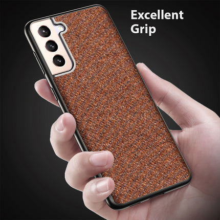 Soft Full Fabric Protective Shockproof Back Case Cover for Samsung Galaxy S21 + (Plus) (Full Brown)