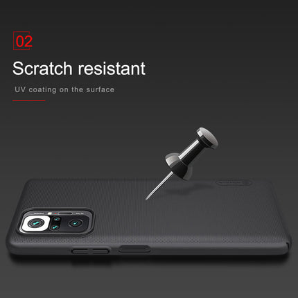 Nillkin Frosted Shield Hard Back Case Cover for Xiaomi Redmi Note 10 Pro / Note 10 Pro Max (Black)