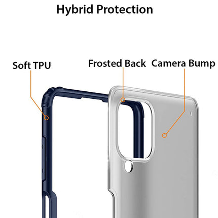 Shield Frosted Acrylic Back Shock Proof Case Cover for Samsung Galaxy A22 4G (Blue)