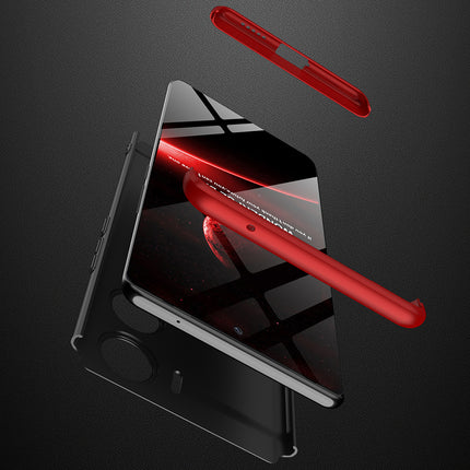 Mobizang Double Dip Full 360 Protection Back Case Cover for Vivo V29E (Red , Black)