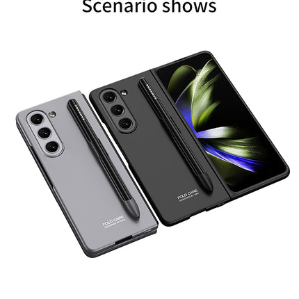 Mobizang Ultra Thin Back Case for Samsung Galaxy Z Fold 5 | [Inbuilt S Pen Holder] Full Body Protection Hard Back Cover (Black)