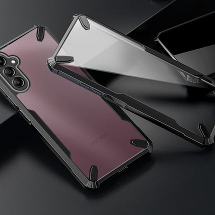 Mobizang Bull Clear Back Cover for Samsung Galaxy A25 (5G) | [Military Grade Protection] Shock Proof Slim Hybrid Bumper Case (Black)