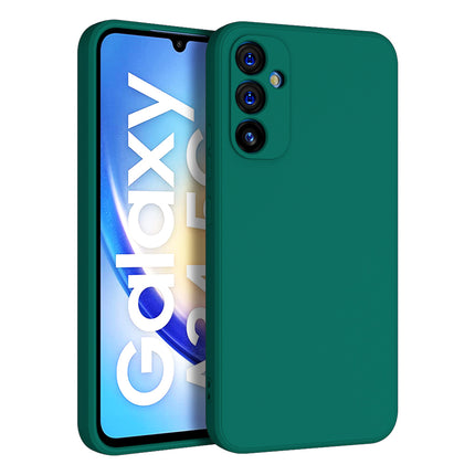 Mobizang Matte Lens Protective Flexible Back Cover for Samsung Galaxy A34 (5G) | Slim Silicone with Soft Lining Shockproof Full Body Bumper Case (Green)