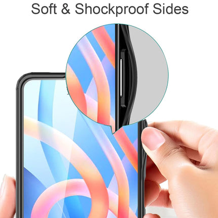 Mobizang Hawkeye Clear Back Cover for Samsung Galaxy S24 PLUS | Camera Lens Protector Shockproof Slim Clear Case Cover (Black Sides)