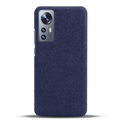 Mobizang Woven Soft Fabric Case for Xiaomi 12 Pro (5G) Back Cover,  Shock Protection Slim Hard Anti Slip Back Cover (Blue)