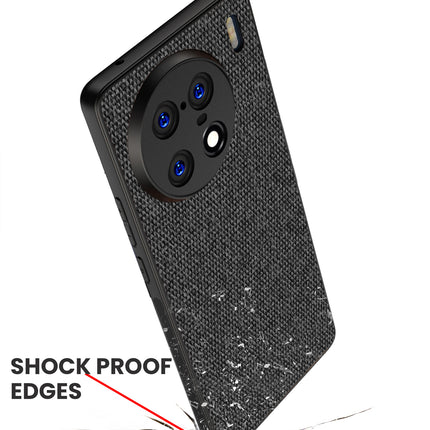 Mobizang Soft Full Fabric for Vivo X90 PRO (5G) Back Cover | Shockproof Slim Hard Anti Slip Back Case (Black)