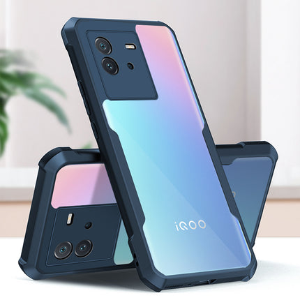 Mobizang Beetle for IQOO NEO 6 (5G) Back Case, [Military Grade] Shockproof Slim Hybrid Clear Back Cover (Blue)