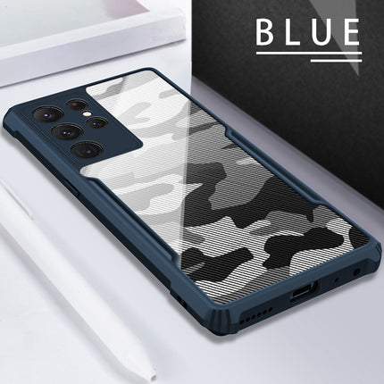 Beetle Camouflage for Samsung Galaxy S22 Ultra Back Case, [Military Grade] Shockproof Slim Hybrid Cover (Blue)
