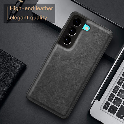 Tux Back Case For Samsung Galaxy S21 FE , Slim Leather Case with Soft Edge Shockproof Back Cover (Black)