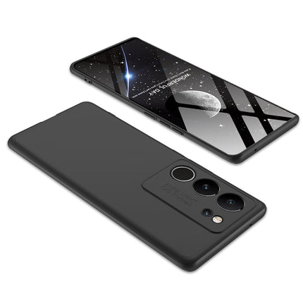 Mobizang Double Dip Full 360 Protection Back Case Cover for Vivo V29 PRO (Black)