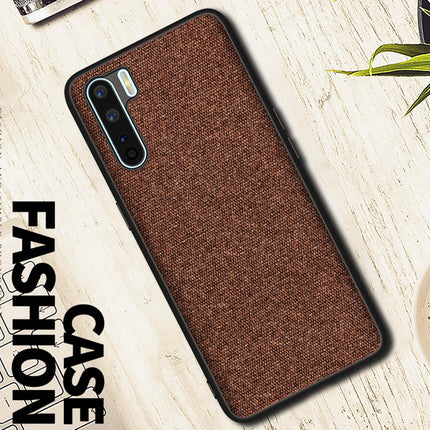 Soft Full Fabric Protective Shockproof Back Case Cover for Oppo F15 (Full Brown)