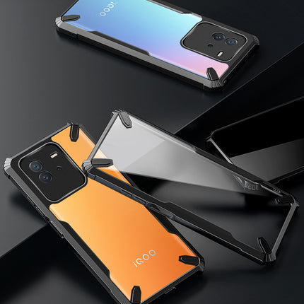 Mobizang Bull Back Cover for IQOO Neo 6 (5G) , [Military Grade Protection] Shock Proof Slim Hybrid Bumper Case (Black)