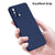 Matte Lens Protective Back Cover for Oppo F19 , Slim Silicone with Soft Lining Shockproof Flexible Full Body Bumper Case , Blue