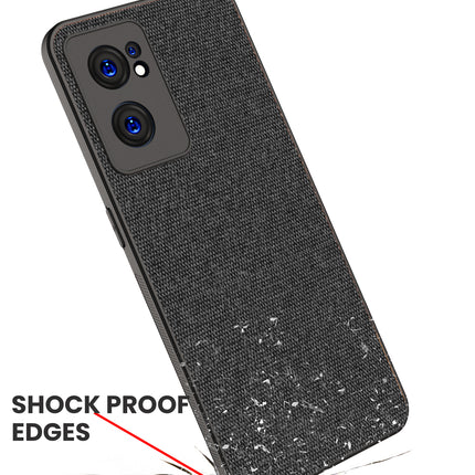 Soft Fabric Hybrid Protective Back Case Cover for OnePlus Nord CE 2 (5G) (Black)