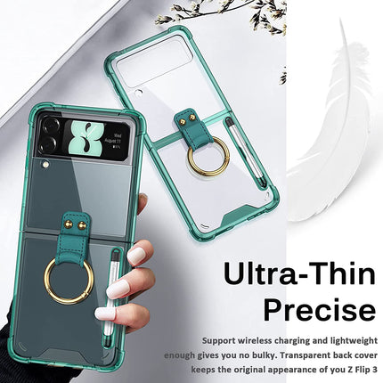Mobizang Airbag Case with Pen Holder For Z Flip 3 - Green