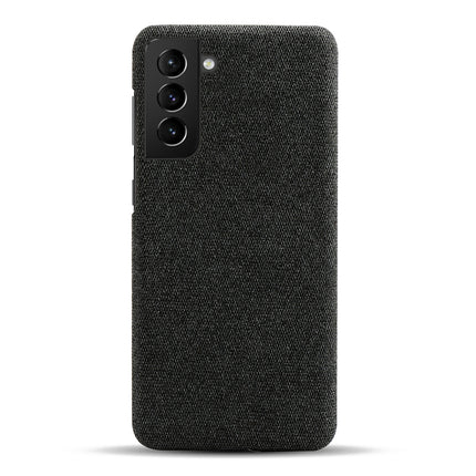 Woven Soft Fabric Case for Samsun Galaxy S21 FE Back Cover, Shock Protection Slim Hard Anti Slip Back Cover (Black)