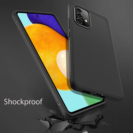 Twill Shock Proof Soft Flexible Back Case Cover for Samsung Galaxy A53  (Black)