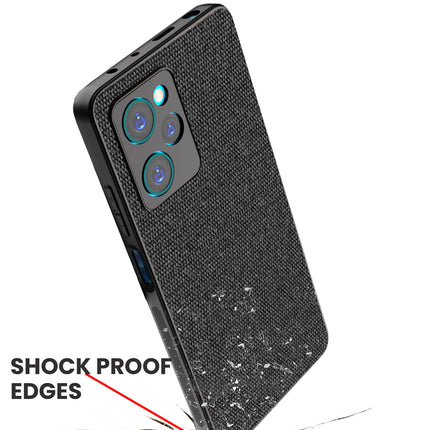Mobizang Soft Full Fabric for Poco X5 PRO Back Cover | Shockproof Slim Hard Anti Slip Back Case (Black)